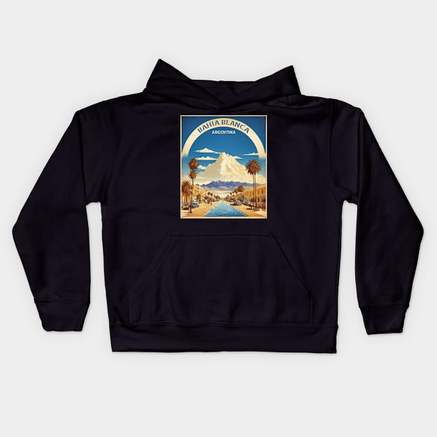 Bahia Blanca Argentina Vintage Tourism Poster Kids Hoodie by TravelersGems